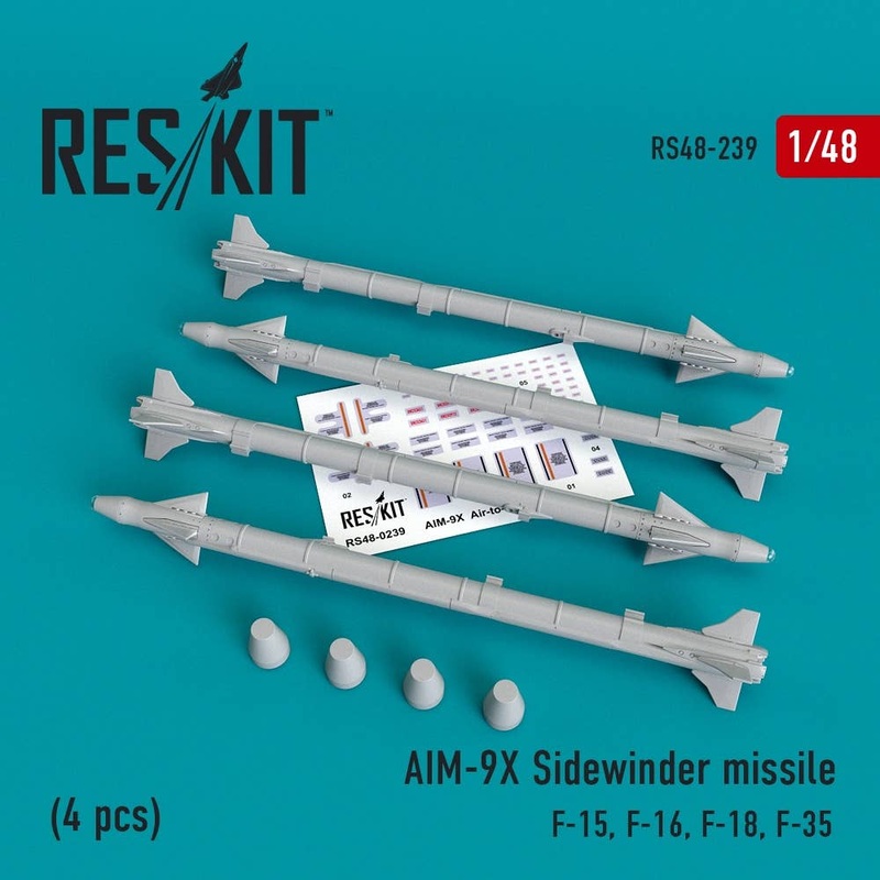 1/48 Aim-9X Sidewinder Missile w/Remove Before Flight Cover (4 pcs)