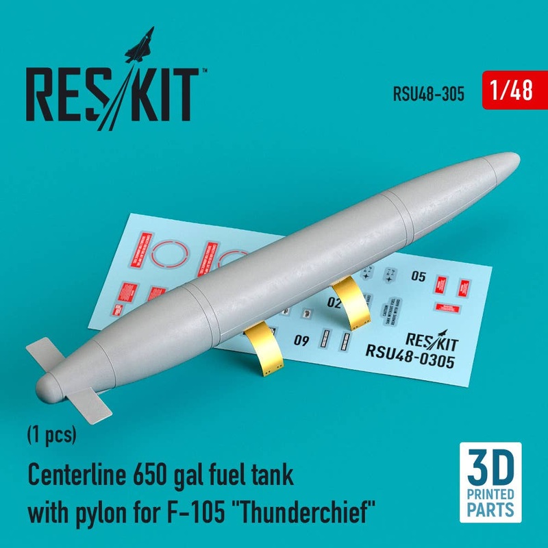1/48 Centerline 650 gal fuel tank with pylons for F-105 Thunderchief (1 pcs) (3D Printed)