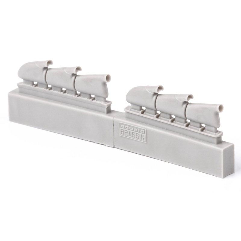 1/48 Spitfire Mk.V three-stacks exhausts rounded for Eduard