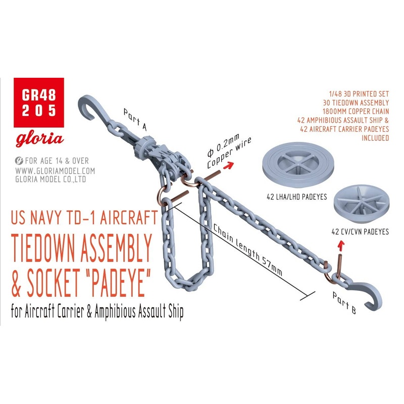 1/48 U.S. Navy Aircraft Tie Down Assemble & Socket Pad Eye