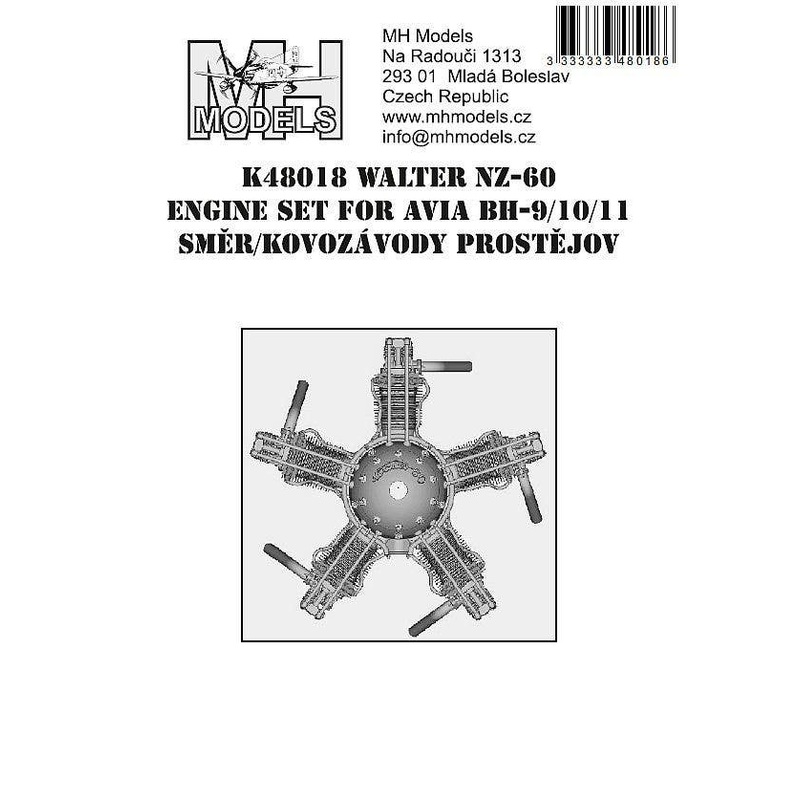 1/48 Walter NZ-60 engine set for Avia BH-9/10/11 Smer/Kovozavody Prostejov