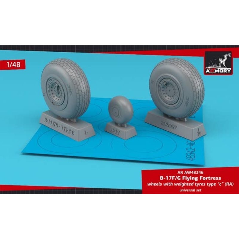 1/48 B-17F/G Flying Fortress wheels w/ weighted tires type "c" (RA)
