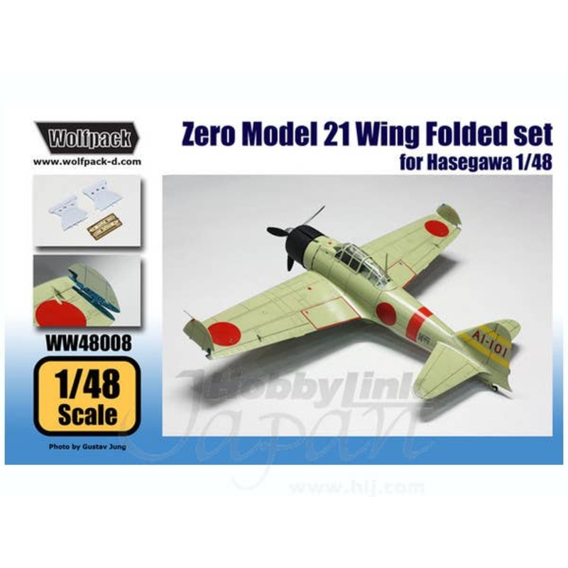 1/48 A6M2b Zero Model 21 Wing Folded Set (for Hasegawa)