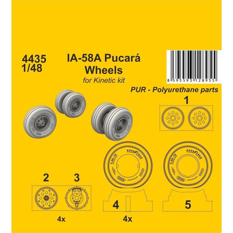 1/48 IA-58A Pucara Wheels for Kinetic kit