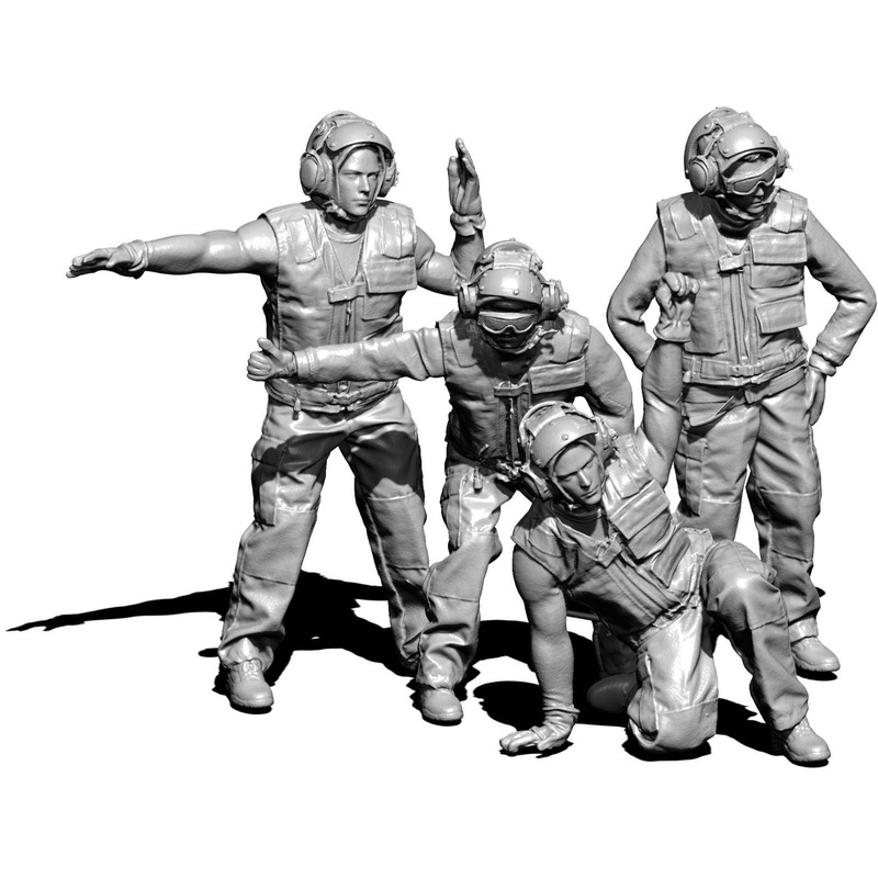 1/48 U.S. Navy Aircraft Handling Officers of Flight Deck