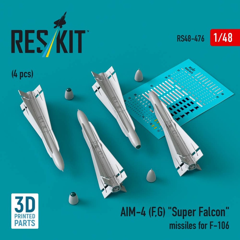 1/48 AIM-4 (F, G) Super Falcon missiles for F-106 (4 pcs)