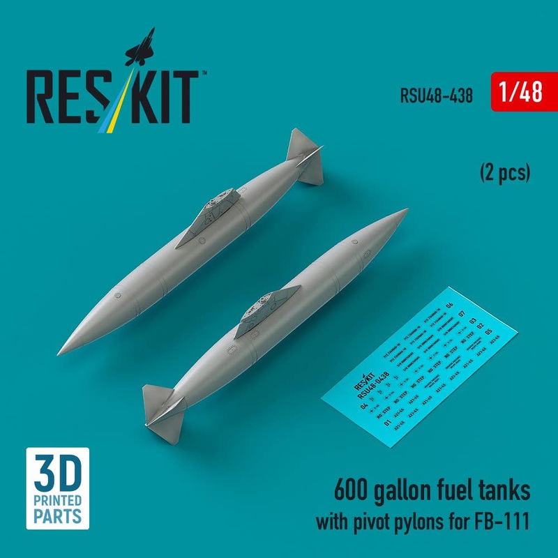 1/48 600 gallon fuel tanks with pivot pylons for FB-111 (2 pcs)
