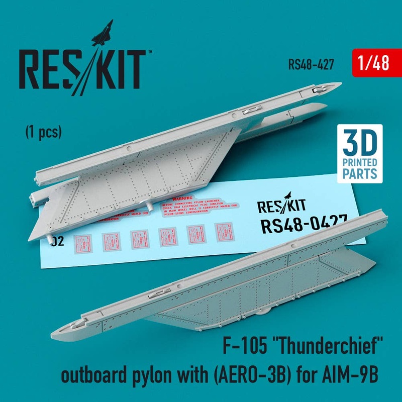 1/48 F-105 Thunderchief outboard pylon (AERO-3B) for AIM-9B (3D Printing)