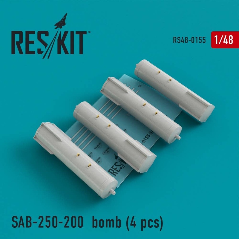 1/48 SAB-250-200 Bomb (4pcs) Su-7, Su-17, Su-24, Su-25, Su-27, Su-30, Su-34, MiG-21, MiG-27, Yak-38, Jak-130