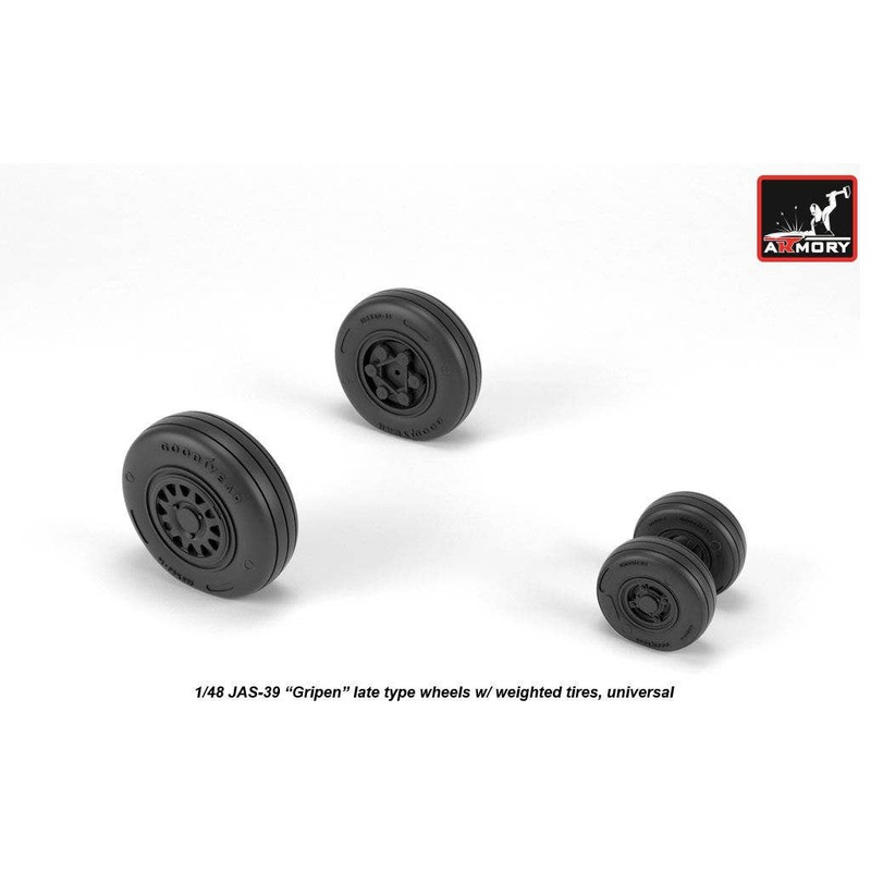 1/48 JAS-39 Gripen wheels w/ weighted tires, late