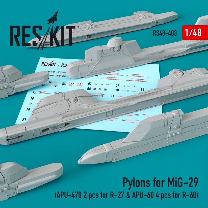1/48 Pylons for MiG-29 (APU-470 2 pcs for R-27 & APU-60 4 pcs for R-60)