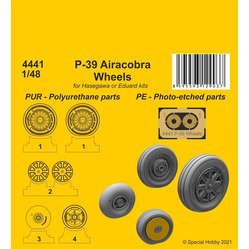 1/48 P-39 Air Cobra Wheel for Hasegawa / Eduard