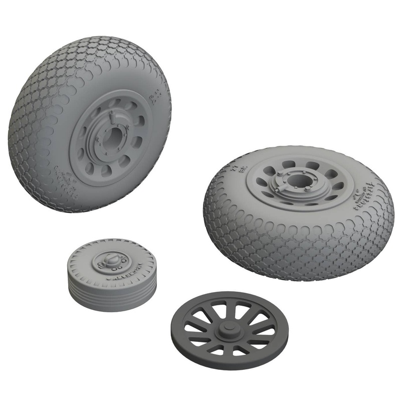 1/48 P-51B/C wheels cross tread Brassin (for EDUARD)