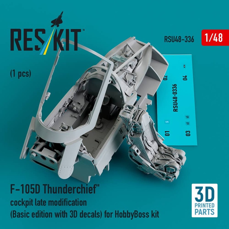 1/48 F-105D Thunderchief cockpit late modification (Basic edition with 3D decals) for HobbyBoss kit