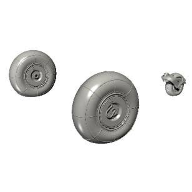 1/48 Junkers Ju-88 A-4 and Later C-6/G Late Main and Tail Wheels (for Revell)
