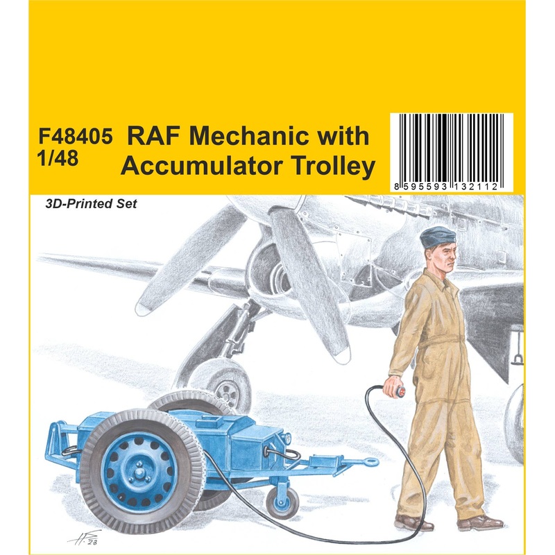 1/48 RAF Mechanic with Accumulator Trolley
