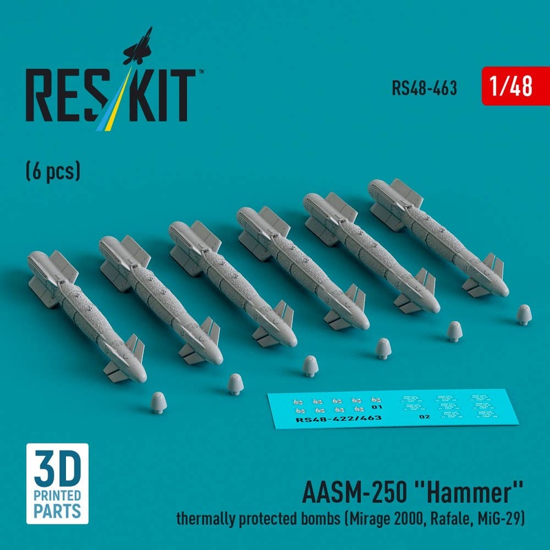 1/48 AASM-250 Hammer thermally protected bombs (6 pcs)