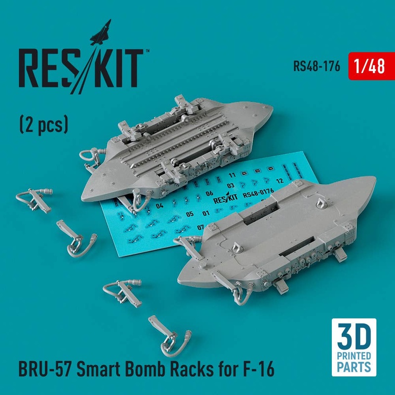 1/48 BRU-57 Smart Bomb Racks for F-16 (2 pcs) (3D Printed)