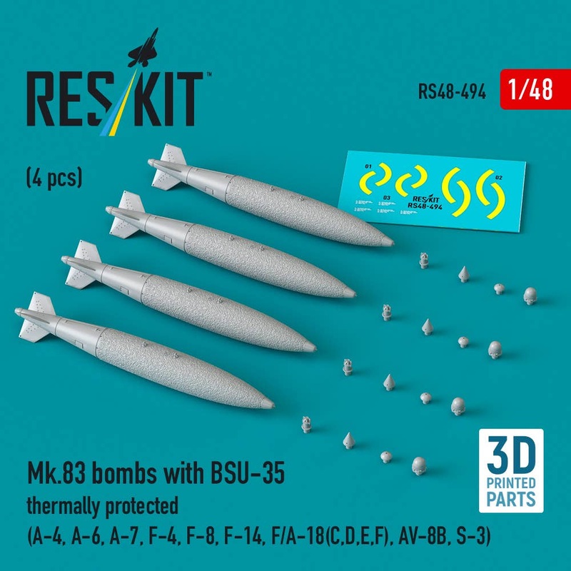 1/48 Mk.83 bombs with BSU-35 thermally protected (4 pcs)