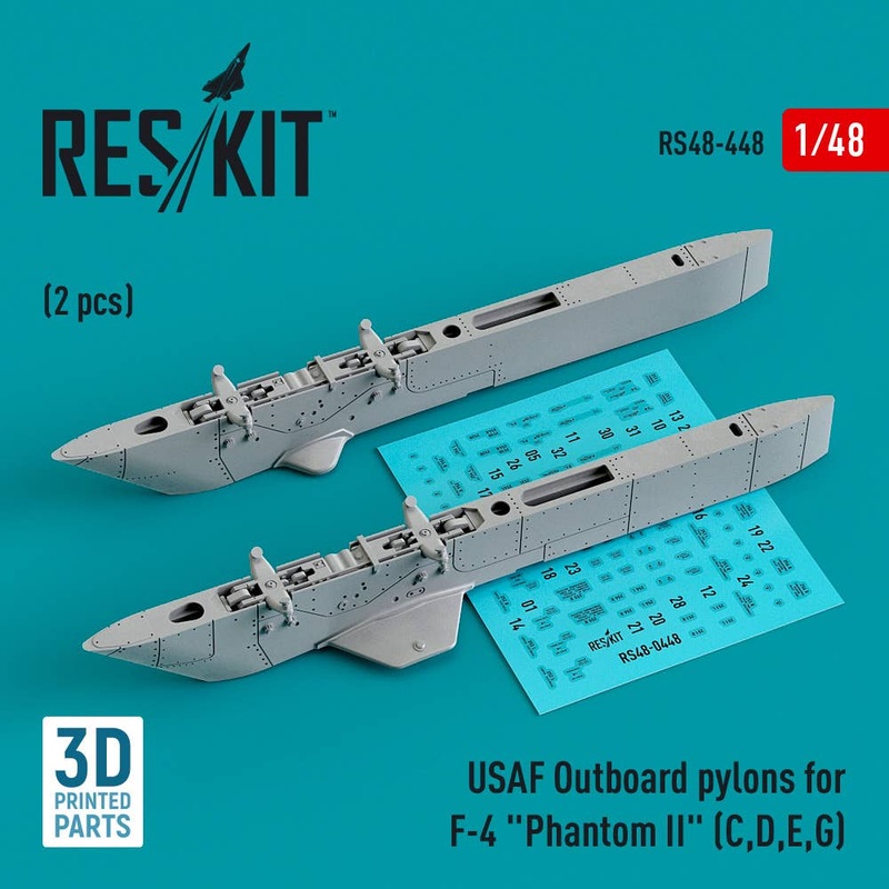 1/48 USAF Outboard pylons for F-4 Phantom II (C,D,E,G) (2 pcs) (3D Printed)