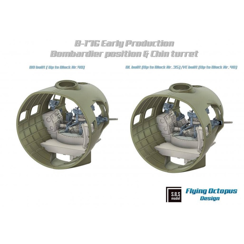 1/48 B-17G Bombardier position & Chin turret upgrade for HK Model