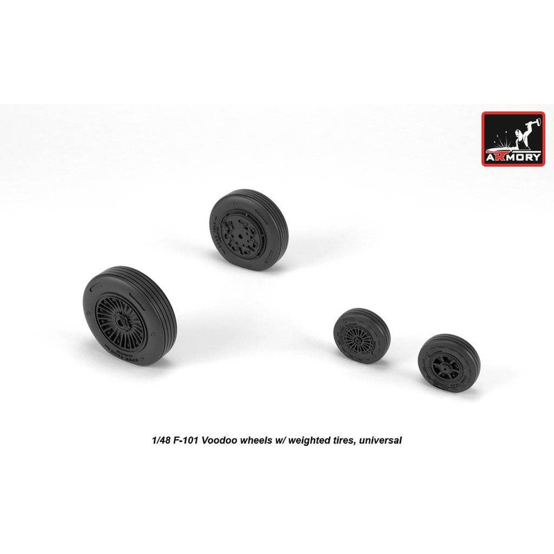 1/48 F-101 Voodoo wheels w/ optional nose wheels & weighted tires