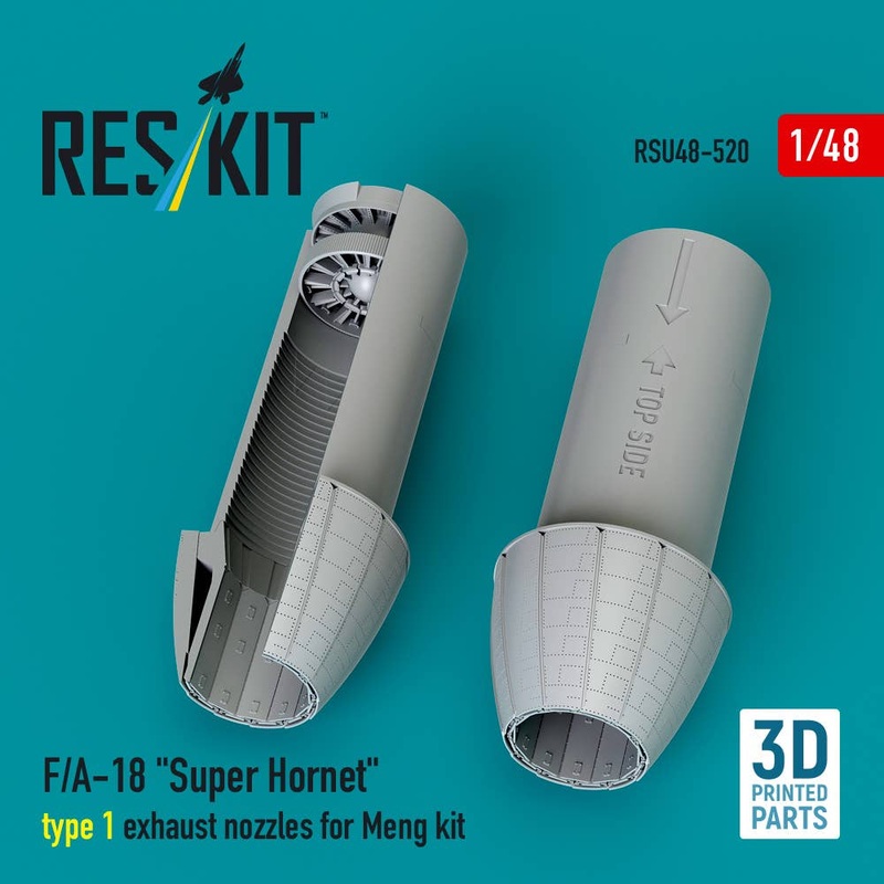 1/48 F/A-18 Super Hornet type 1 exhaust nozzles for Meng kit (3D Printed)