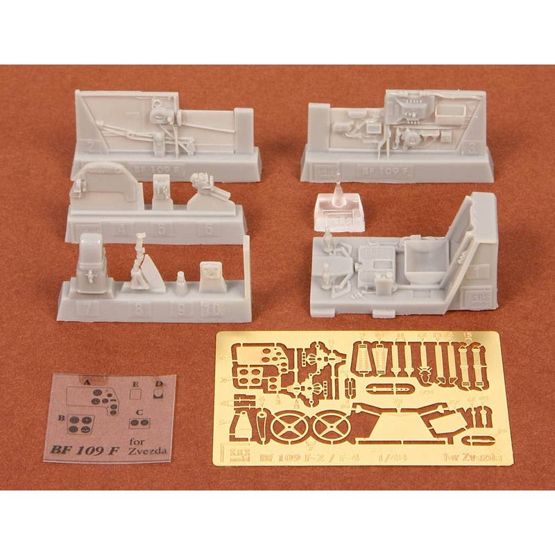 1/48 Bf-109F-2/F-4 Cockpit Set (for Zvezda)