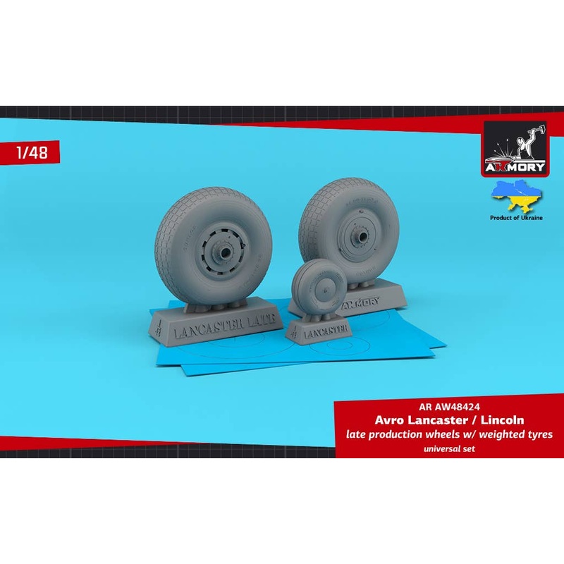 1/48 Avro Lancaster / Lincoln wheels late type w/ weighted tyres