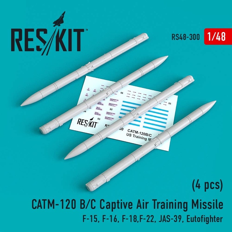 1/48 CATM-120 B/C Captive Air Training Missile (4 pcs) (F-15, F-16, F-18,F-22, JAS-39, Eutofighter )