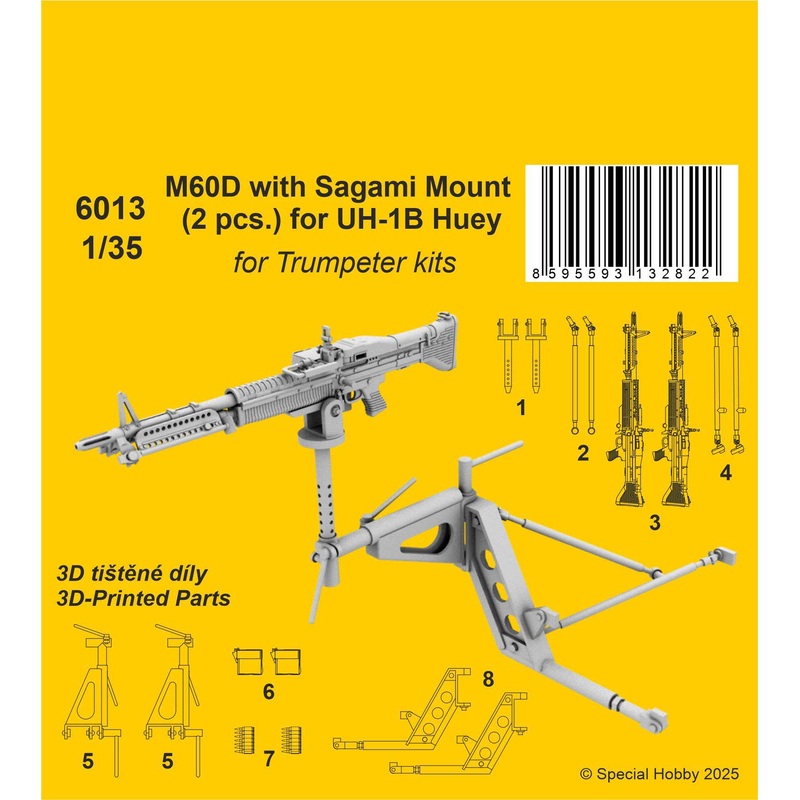 1/35 M60D with Sagami Mount (2 pcs.) for UH-1B Huey / for Trumpeter kit