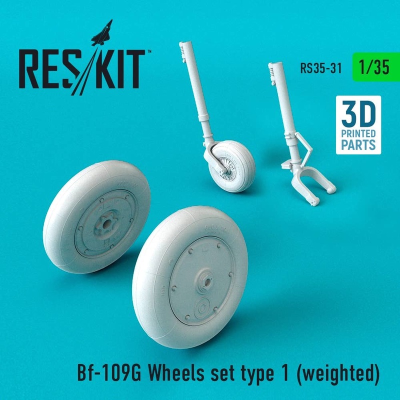 1/35 Bf-109G Wheels set type 1 (weighted) (for Border Model)