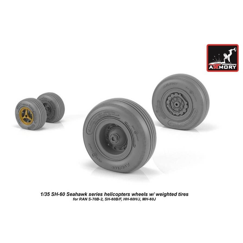 1/35 SH-60 Seahawk Wheels w/Weighted Tires