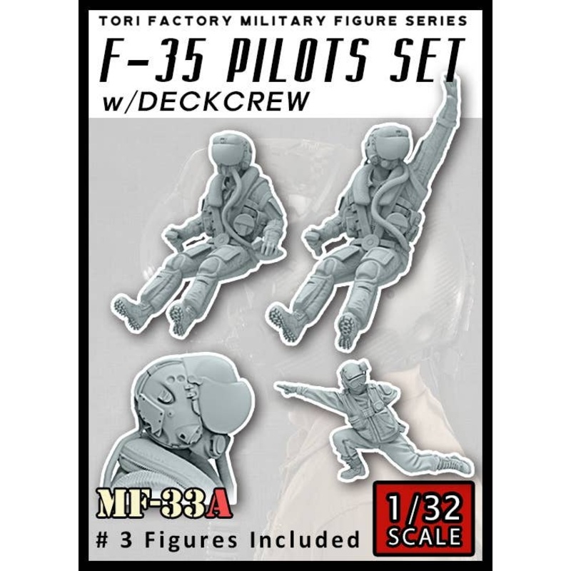 1/32 F-35 Marine Corps Pilot Set with Deck Crew (3 Figure Set)