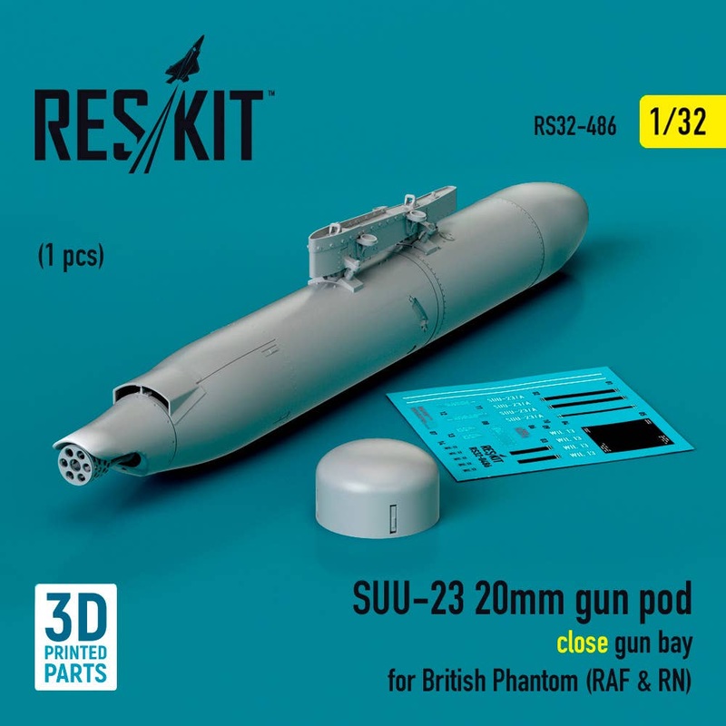 1/32 SUU-23 20mm gun pod (close gun bay) for British Phantom (RAF & RN) (1 pcs) (3D Printed)