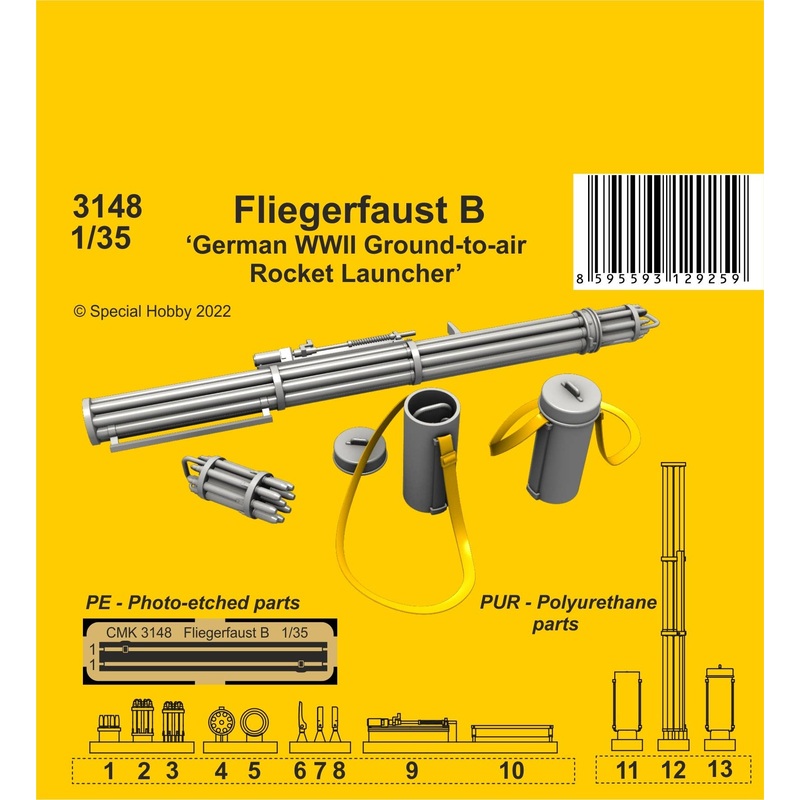 1/35 Fliegerfaust B German WWII ground-to-air rocket launcher