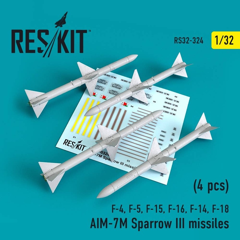 1/32 AIM-7M Sparrow III missiles (4pcs)(F-4, F-5, F-15, F-16, F-14, F-18)