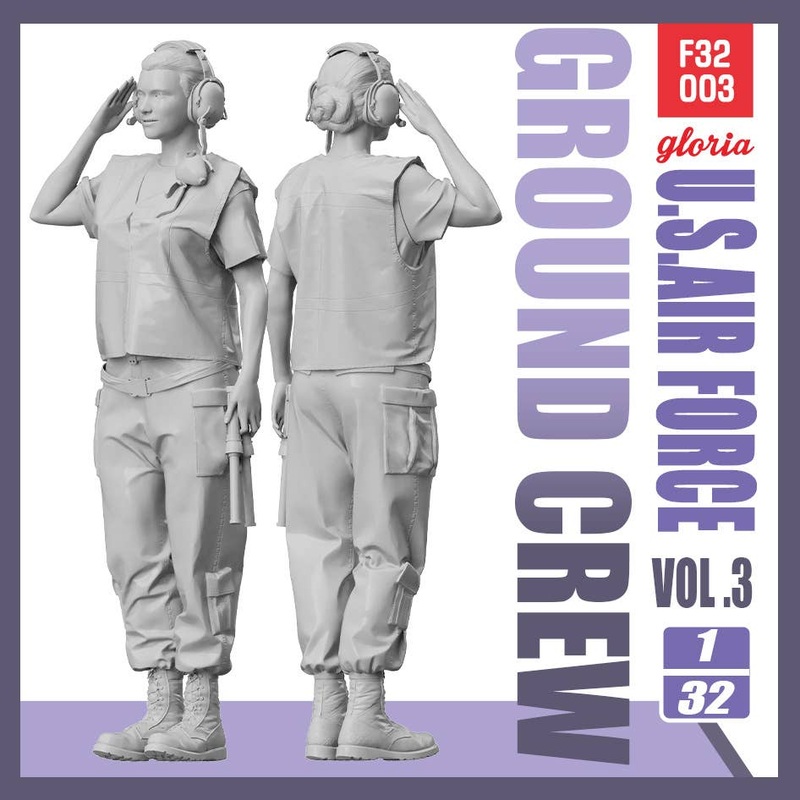 1/32 Current Use Usa Air Force Grand CrewVol.3 Female Maintenance Worker Saluting