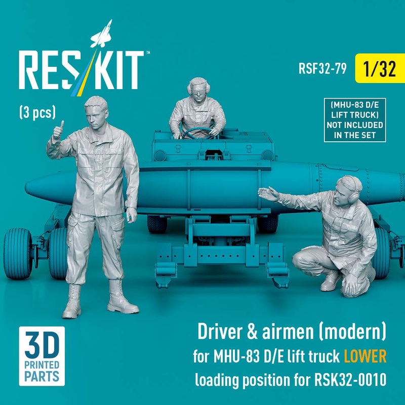 1/32 Driver & airmen (modern) (3 pcs) (MHU-83 D/E lift truck LOWER loading position for RSK32-0010)