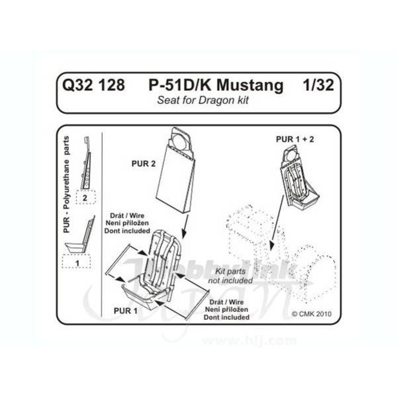 1/32 P-51D/K Mustang Seat (for Dragon)