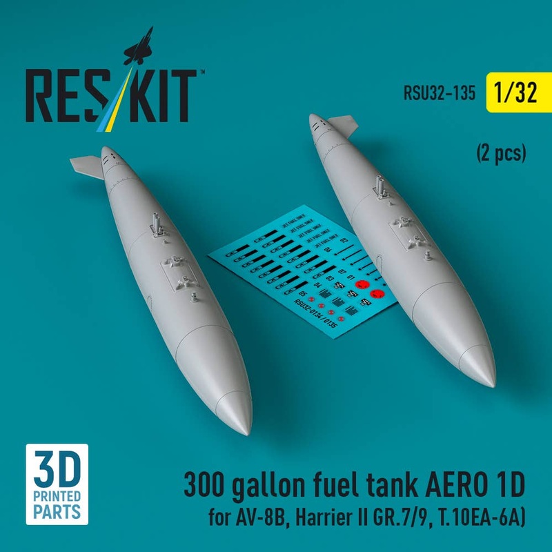 1/32 300 gallon fuel tank AERO 1D for AV-8B, Harrier II GR.7/9, T.10 (2 pcs)
