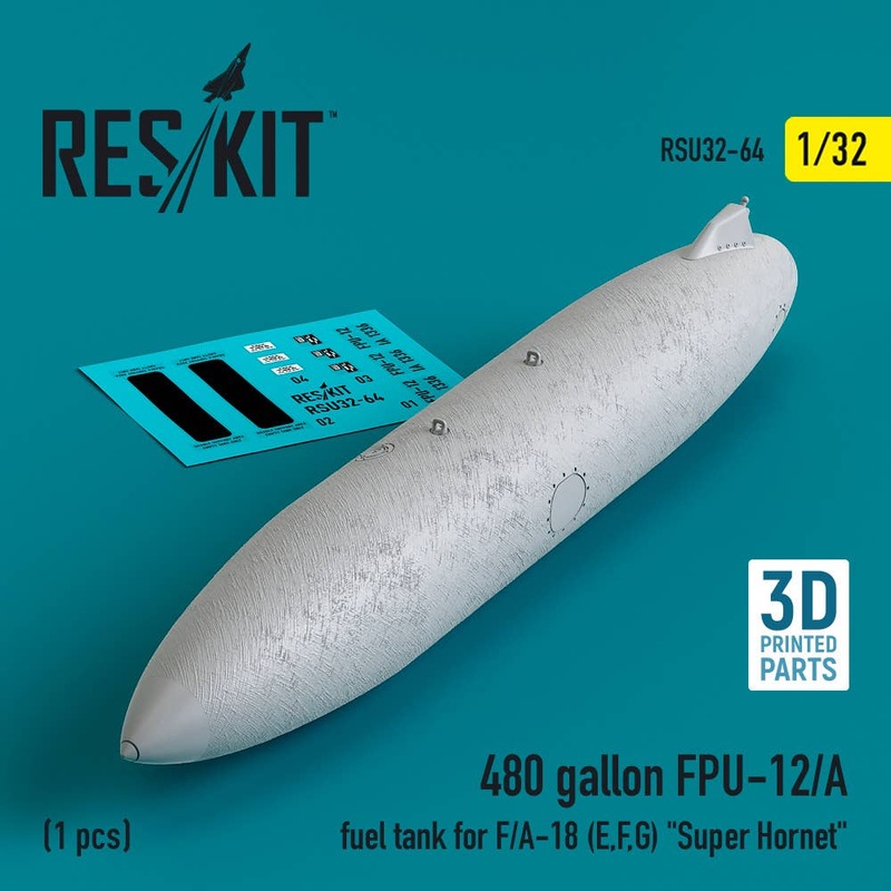 1/32 480 gallon FPU-12/A fuel tank for F/A-18 (E,F,G) Super Hornet (1 pcs) (3D Printed)