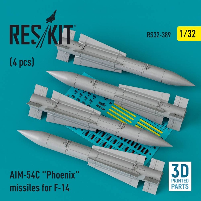 1/32 AIM-54C Phoenix missiles for F-14 (4pcs) (3D Printed)