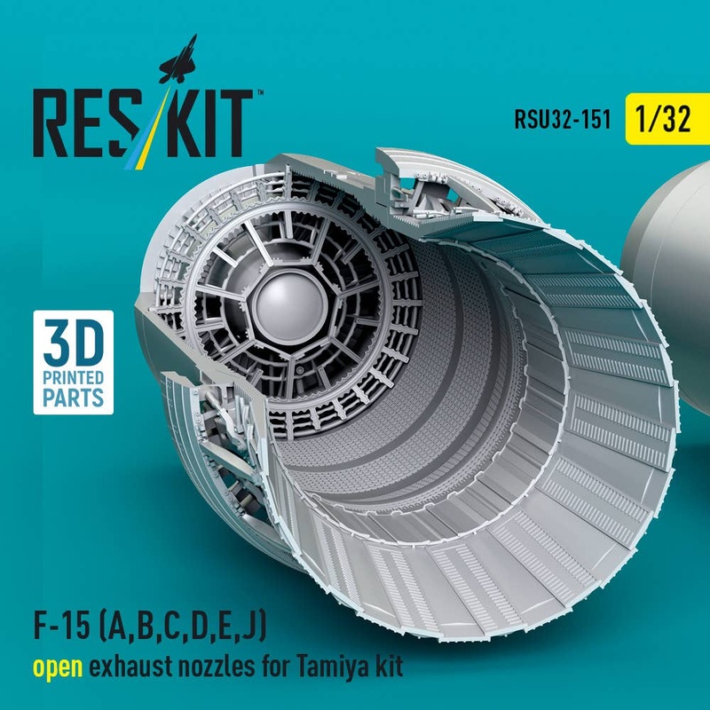 1/32 F-15 (A, B, C, D, E, J) open exhaust nozzles for Tamiya kit (3D Printed)
