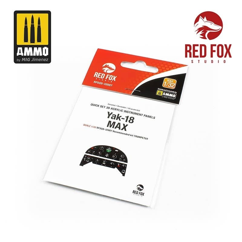 1/32 Yak-18 Max 3D Acrylic Instrument Panel (for Trumpeter)