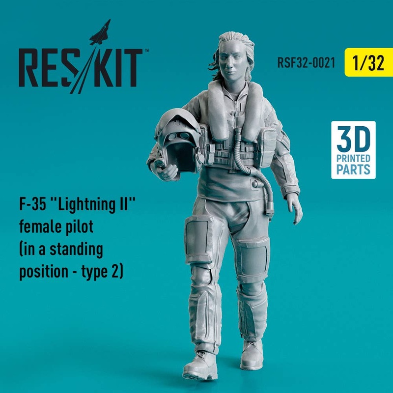 1/32 F-35 Lightning II female pilot (in a standing position - type 2) (3D Printed)
