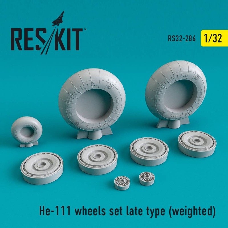 1/32 He-111 wheels set late type (weighted) for Revell