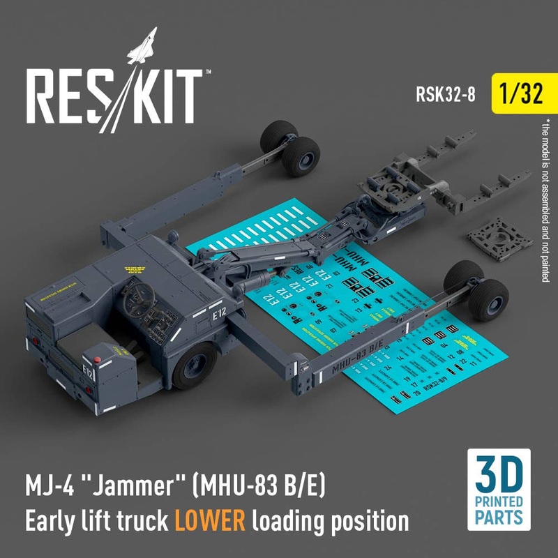 1/32 MJ-4 Jammer (MHU-83 B/E) Early lift truck LOWER loading position (3D Printed model kit)