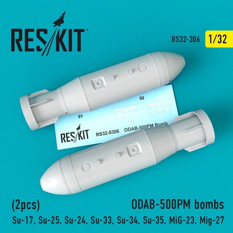 1/32 ODAB-500PM bombs (2pcs) (Su-17, Su-25, Su-24, Su-33, Su-34, Su-35, MiG-23, Mig-27)
