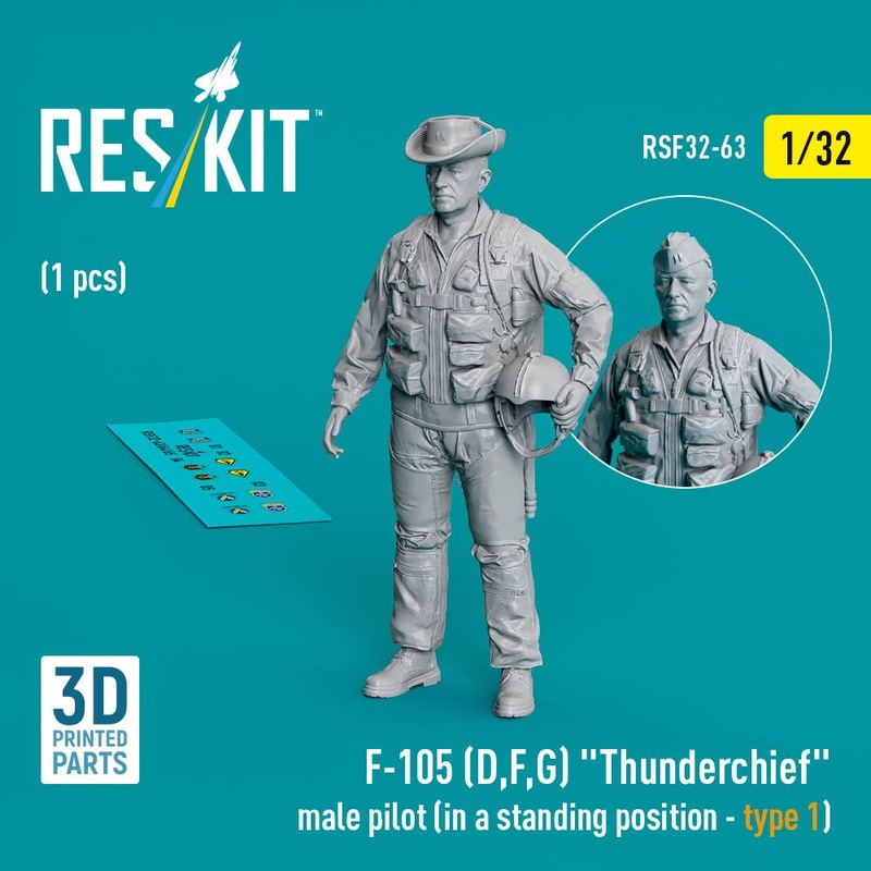 1/32 F-105 (D,F,G) Thunderchief male pilot (in a standing position - type 1) (1 pcs)